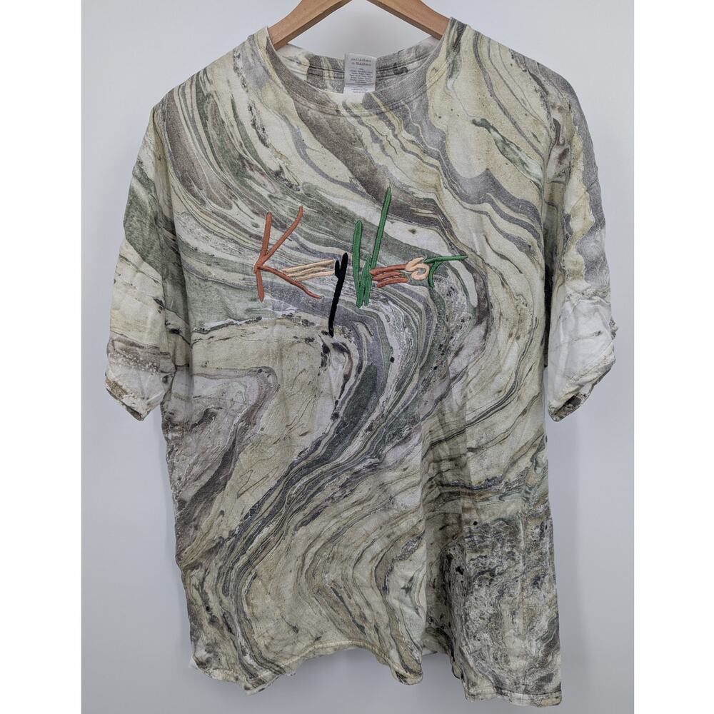 Key West Graphic T-Shirt Marble All Over Print 100% Cotton Unisex Size Large
